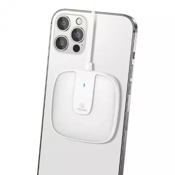 Încărcător wireless magnetic USAMS US-CD153 15W pentru seria iPhone 12/13/14/15 - alb