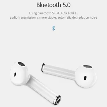 Căști True Wireless Stereo Bluetooth 5.0 USAMS LU Series cu carcasă de încărcare, albe, BHULU01 (US-LU001)
