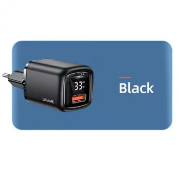 USAMS Încărcător rapid USB-C + USB-A 33W PD3.0 QC3.0 negru CC152TC01