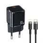 Încărcător rapid USAMS T45 30W PD3.0 USB-C cu cablu U63 USB-C la Lightning, negru, UXTZH01