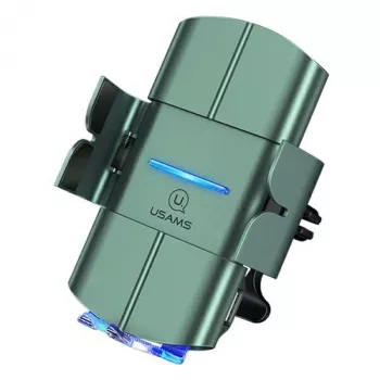 USAMS US-CD133 Încărcător auto wireless Qi automat 10W suport de ventilație verde