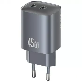 Încărcător de perete USAMS CC305 T66 45W GaN cu 2x USB-C, patinat