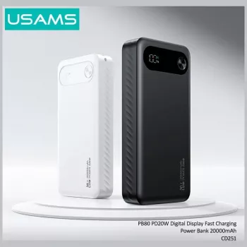 Power bank USAMS PB80 PD20W 20000mAh alb