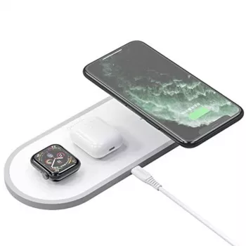 Stație de încărcare wireless 3 în 1 DUDAO A11 10W alb