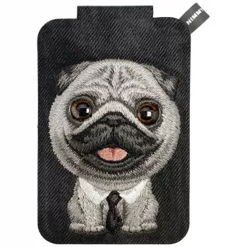 Suport de telefon cu portofel magnetic Nimmy New Big-Eye Cute Pets 2.0 Dog, negru
