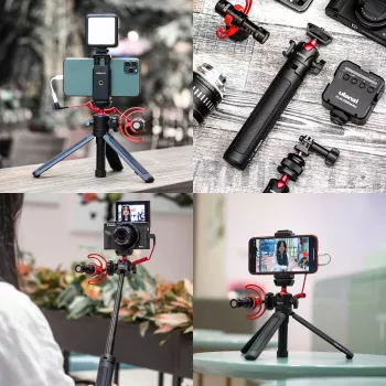 ULANZI MT-16 Mini Tripod Selfie Stick with Ball Head and Cold Shoe, Black