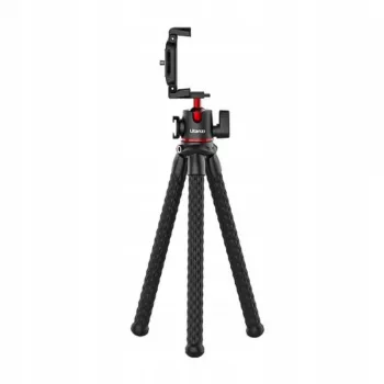 Treppied flexibil Ulanzi MT-33 cu cap sferic și suport telefon, negru