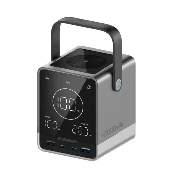 Power bank CUKTECH 300W 40000 mAh cu încărcare wireless 2x USB-C + 2x USB-A negru