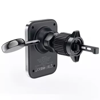 Suport auto Acefast D18 cu MagSafe / încărcător wireless Qi + cablu USB-A la USB-C - negru