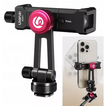 ULANZI MA61 Aluminum Alloy Phone Holder with Cold Shoe and Arca-Swiss Base, Black