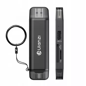 Cititor de carduri ULANZI CR3 3-in-1 SD/MicroSD/USB cu conectori USB-C și USB-A