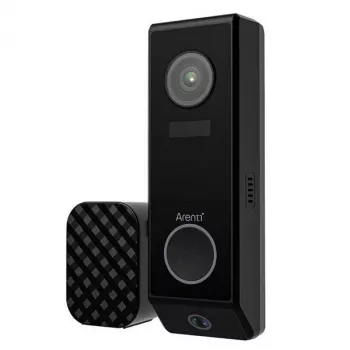 Arenti P10 Sonerie 2K Sonerie video inteligentă cu clopoțel wireless, IP65, detecție PIR + AI, baterie reîncărcabilă sau cu fir, compatibilă cu Alexa/Google Assistant