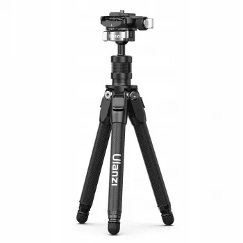 Mini trepied din fibră de carbon ULANZI TT35 28cm cu cap cu bilă, șurub de 1/4 inch, placă Arca-Swiss, pentru DSLR/fără oglindă/action camera/smartphone, negru