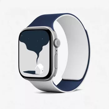 Curea de ceas reversibilă Moft Snap Duo pentru Apple Watch 1-5/6/7/8/9/10/11/SE/SE 2/SE 3/Ultra/Ultra 2/Ultra 3 (42/44/45/46/49 mm) Navy Blue / Misty Cove