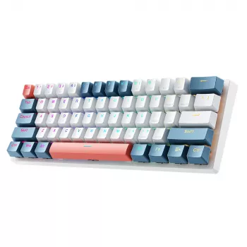 Tastatură mecanică gaming cu fir Machenike K500-B61, 61 taste, Red Switch, albastru-albă