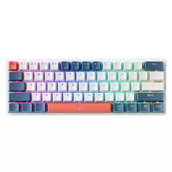 Tastatură mecanică gaming cu fir Machenike K500-B61, 61 taste, Red Switch, albastru-albă
