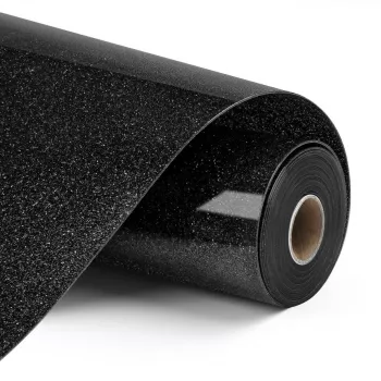LOKLIK Folie termotransfer cu sclipici, negru, 30,5 x 90 cm