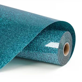 Vinil termotransfer cu sclipici LOKLIK - albastru deschis - 30,5 x 90 cm (12 inch x 3 ft) - 1 rolă