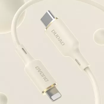 Dudao L7SF Cablu 2-în-1 USB-C la USB-C / Lightning 100W 1,2m bej