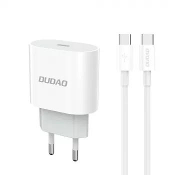 Dudao A14EUC Adaptor 20W (cablu USB-C la USB-C 1m inclus) alb