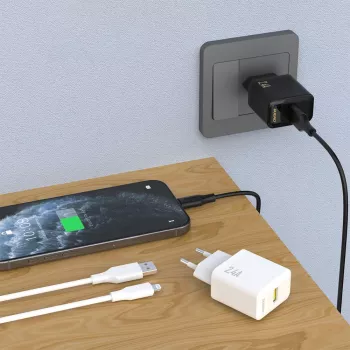 Adaptor DUDAO A23LEU 12W 1xUSB-A (cablu USB-A la Lightning de 1m inclus) alb