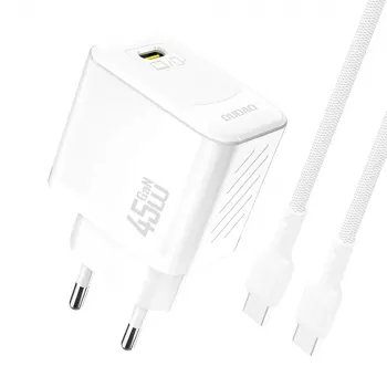 Încărcător de perete Dudao A28C 45W GaN cu cablu USB-C - alb