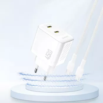 Încărcător de perete Dudao A28PEU 45W 2xUSB-C alb