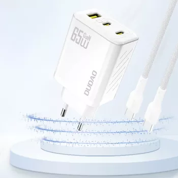 Încărcător Dudao A29 65W GaN 2x USB-C + 1x USB-A - alb
