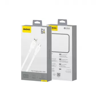Cablu de încărcare și date Dudao L2S USB-A la USB-C 30W 1m alb