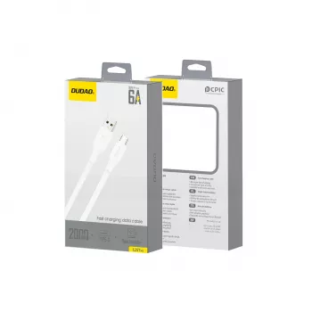 Cablu de încărcare și date Dudao L2S USB-A la USB-C 30W 2m alb
