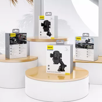 Dudao F2N Suport de telefon pentru bordul mașinii - clemă cu legătură gravitațională, rotație 360°, Negru