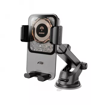 Suport auto pentru telefon Dudao F19 cu încărcător wireless 15W - negru