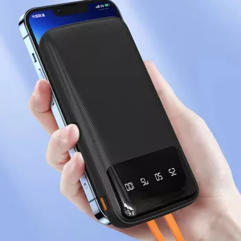 Dudao K6Pro Powerbank universal 10000mAh cu cablu USB, USB-C, Lightning Negru (K6Pro-black)
