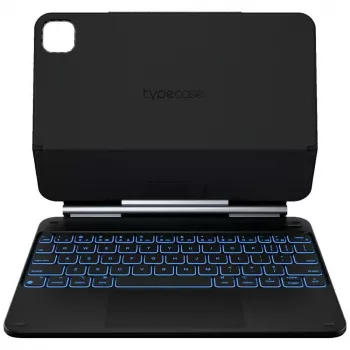 Husă cu tastatură Typecase Edge pentru iPad Air 11 M2 2024 / M3 2025 / M4 2026, fibră de carbon, neagră