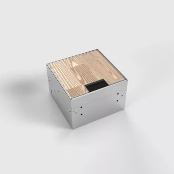 BEP24 Floor Socket 2x Schuko IP20 155x157mm Silver