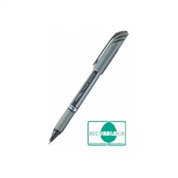 Pentel BL27-AX EnerGel Retractable Gel Pen - Needle Tip 0.35 mm - Black Ink - Silver Metal Barrel
