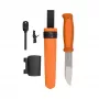 Cuțit cu lamă fixă Morakniv Kansbol cu kit de supraviețuire, portocaliu
