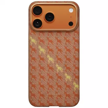 Husă MagSafe PITAKA Happiness Rides Edge Case pentru iPhone 17 Pro Max Amber