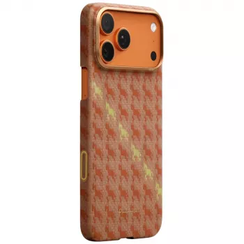Husă MagSafe PITAKA Happiness Rides Edge Case pentru iPhone 17 Pro Max Amber