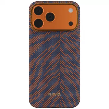 Husă PITAKA Edge Case Breath of Veins pentru iPhone 17 Pro Max, fibră aramidă, Burning Orange, compatibilă MagSafe