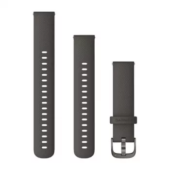 Curea ceas din silicon Garmin QuickFit 18 mm, grafit, cu cusături gri ardezie, 010-12932-0E