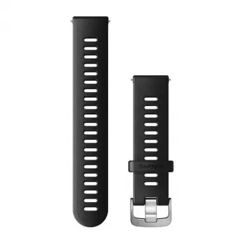 Curea ceas din silicon Garmin 20 mm neagră pentru Venu, Forerunner 645, Forerunner 245, Forerunner 55 - accesoriu original 010-11251-9P
