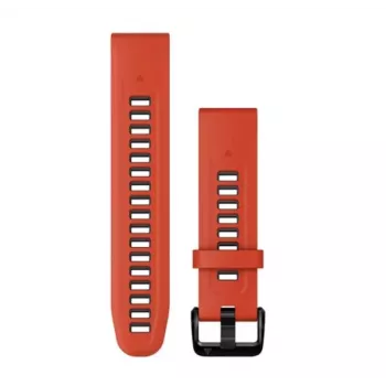 Curea ceas din silicon HAMA Garmin QuickFit 20 mm, roșu flacără/grafit, 010-13279-04