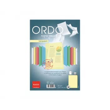 ELCO Ordo mapă de organizare transparentă A4, 220 x 310 mm, 80 g/m², galben, 10 buc (73696.74)