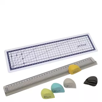 Set de 7 rigle de tăiere Artoz Papier 32,0 cm, transparent