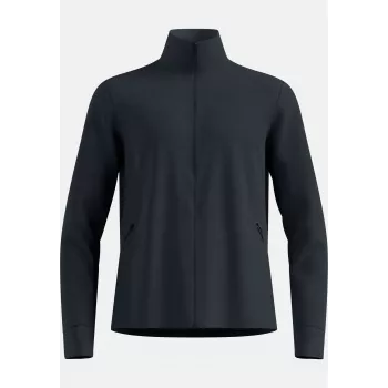 Jachetă Odlo Grid Fleece Mid Layer cu fermoar integral - negru melange, mărimea L