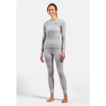Pantaloni de lenjerie termică Odlo Active Warm X Pow BL Bottom Long - gri argintiu, mărimea S