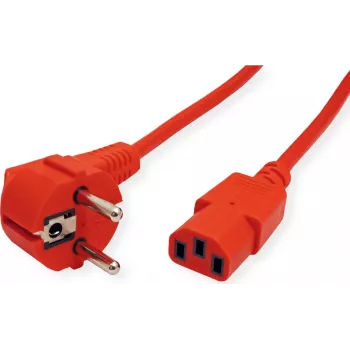 Cablu de alimentare ROLINE IEC320 C13, drept, roșu, 0,8 m