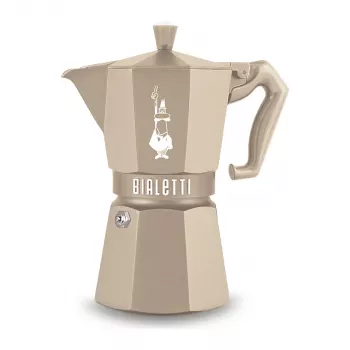 Bialetti MOKA EXCLUSIVE 6TZ Cafetieră Moka pentru inducție, culoare nisip, 6 cești