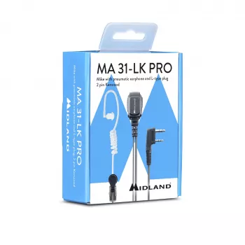 Cască cu fir cu tub acustic Midland MA 31LK Pro - negru/transparent